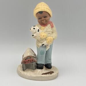 Martha Holcombe All God’s Children “Jacob” Figurine Boy With Dog #125 1986